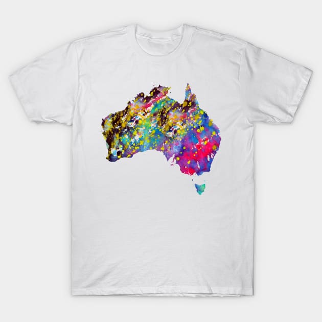 Australia map T-Shirt by erzebeth